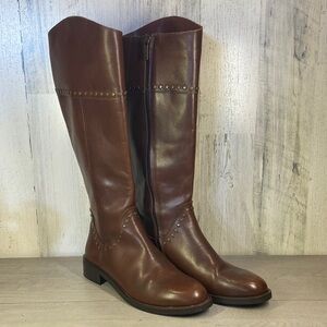 Sesto Meucci Brown Leather Knee-High Boots
